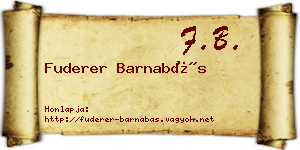 Fuderer Barnabás névjegykártya